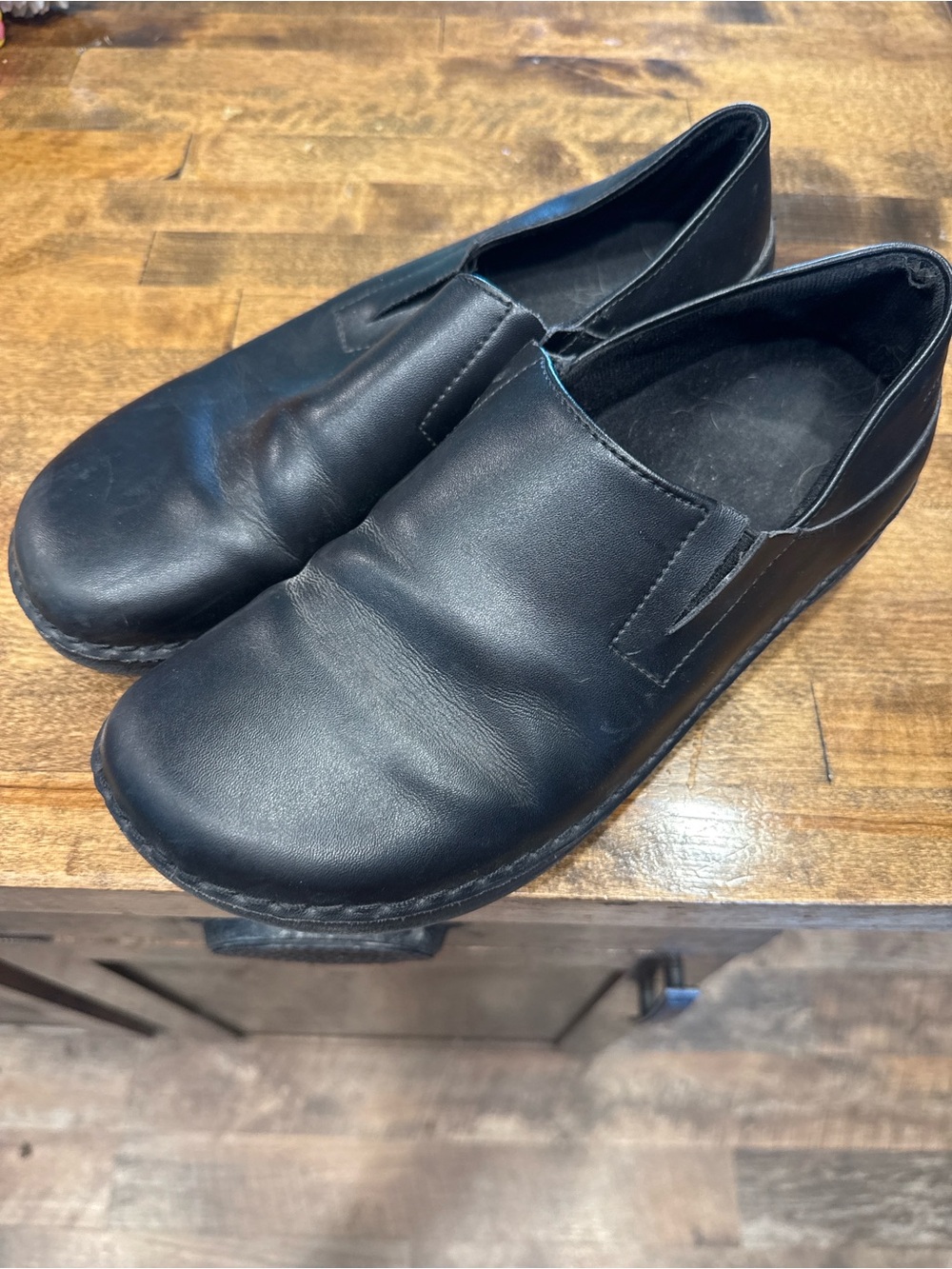 Spring Step Black Slip-On Leather Loafers